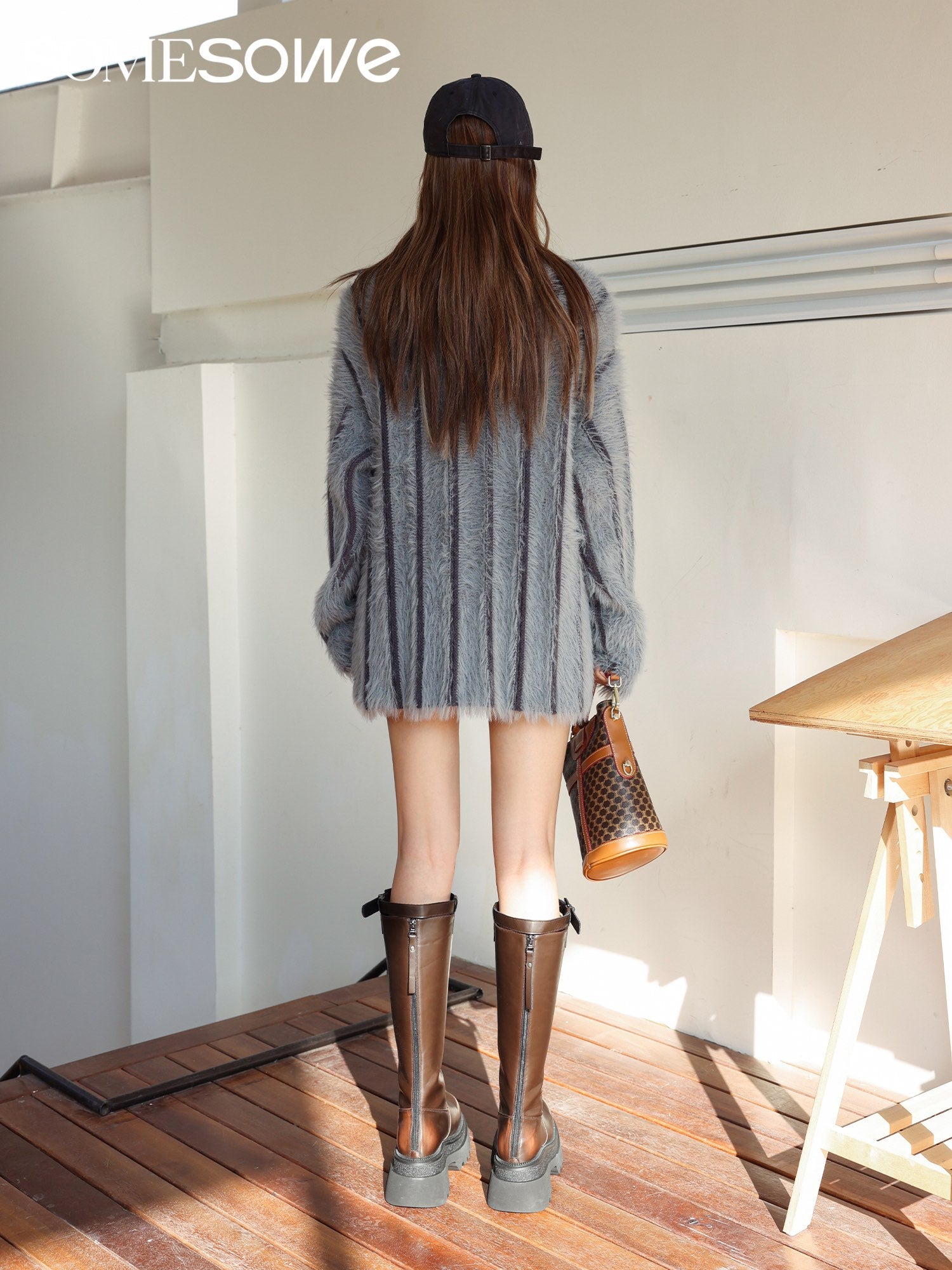 SOMESOWE Grey Pocket Cardigan