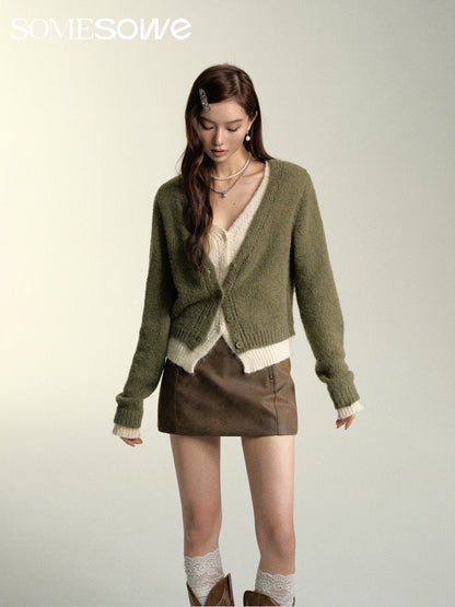 SOMESOWE Mock Two-piece Cardigan