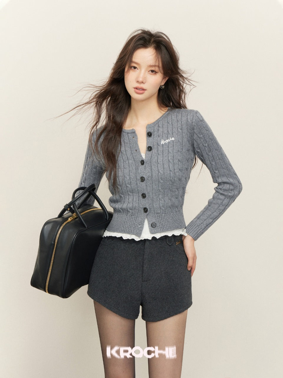 KROCHE Slim Knit Cardigan(2color)