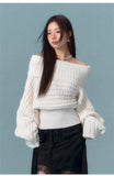 ASGONY Off-Shoulder Sweater(2color)