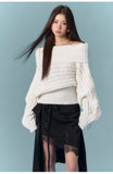 ASGONY Off-Shoulder Sweater(2color)