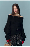 ASGONY Off-Shoulder Sweater(2color)