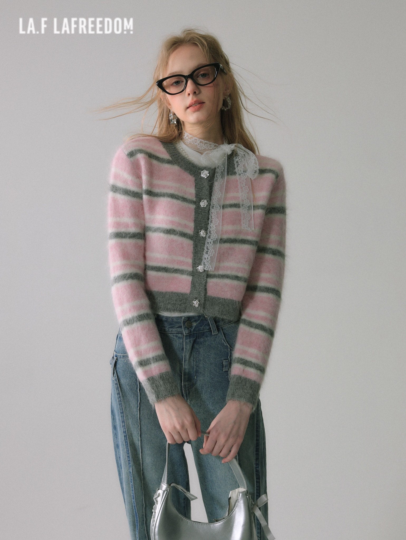 LA FREEDOM Striped Knit Cardigan(2 colors)