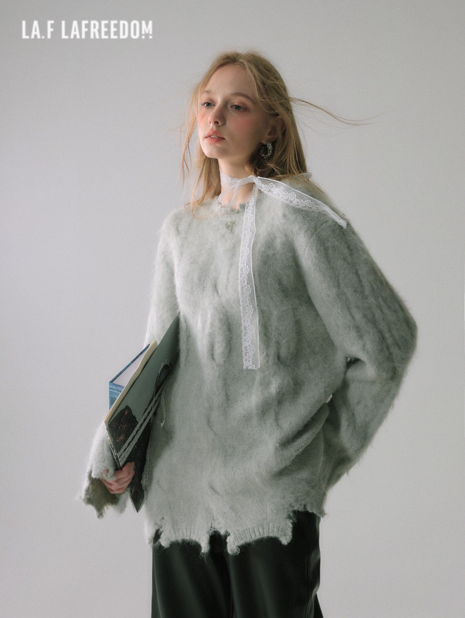 LA FREEDOM Slouchy Fringe Sweater（two colors）