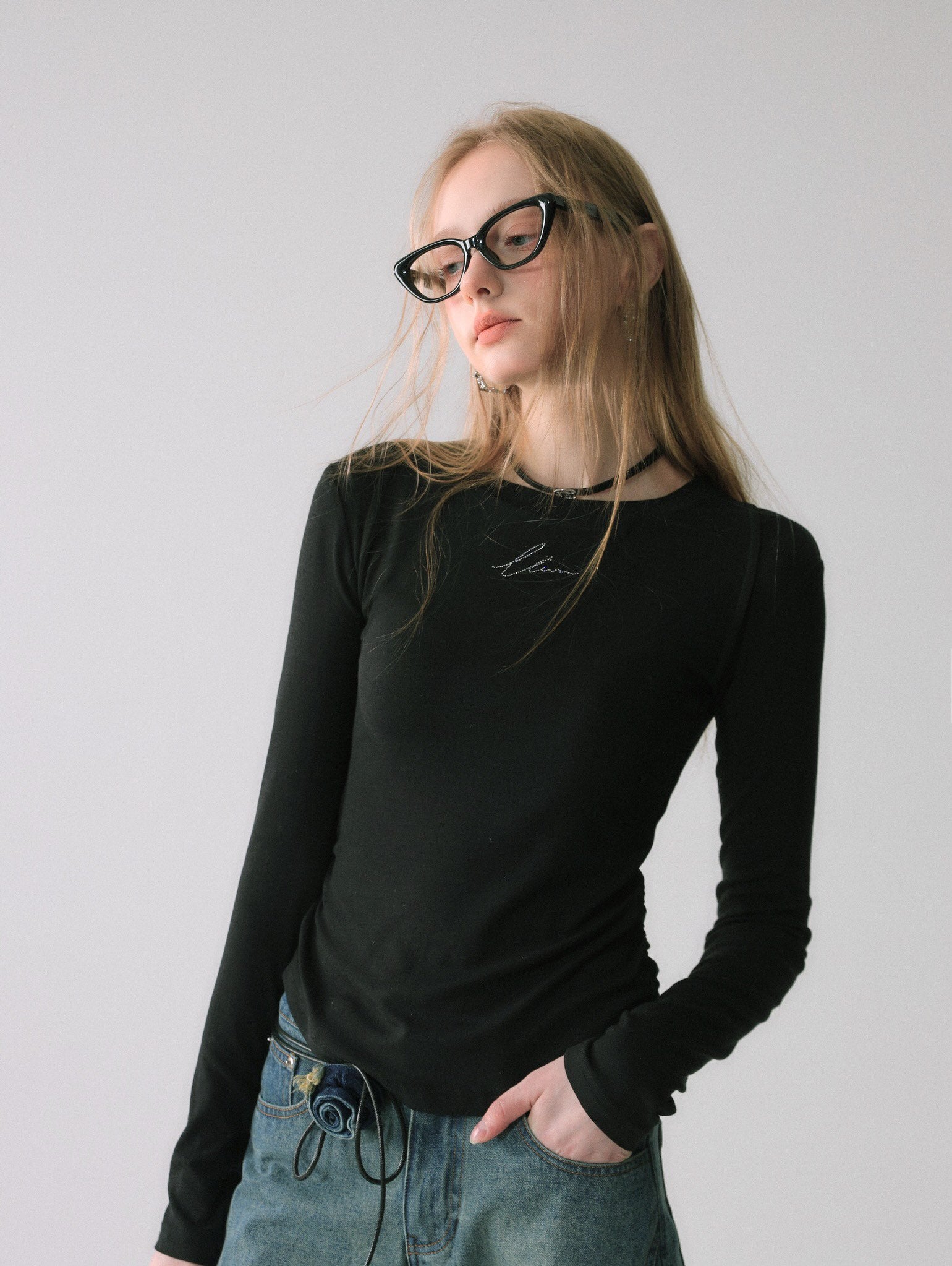 LAFREEDOM SALE Rhinestone Embellished Knit Top（3 colors）