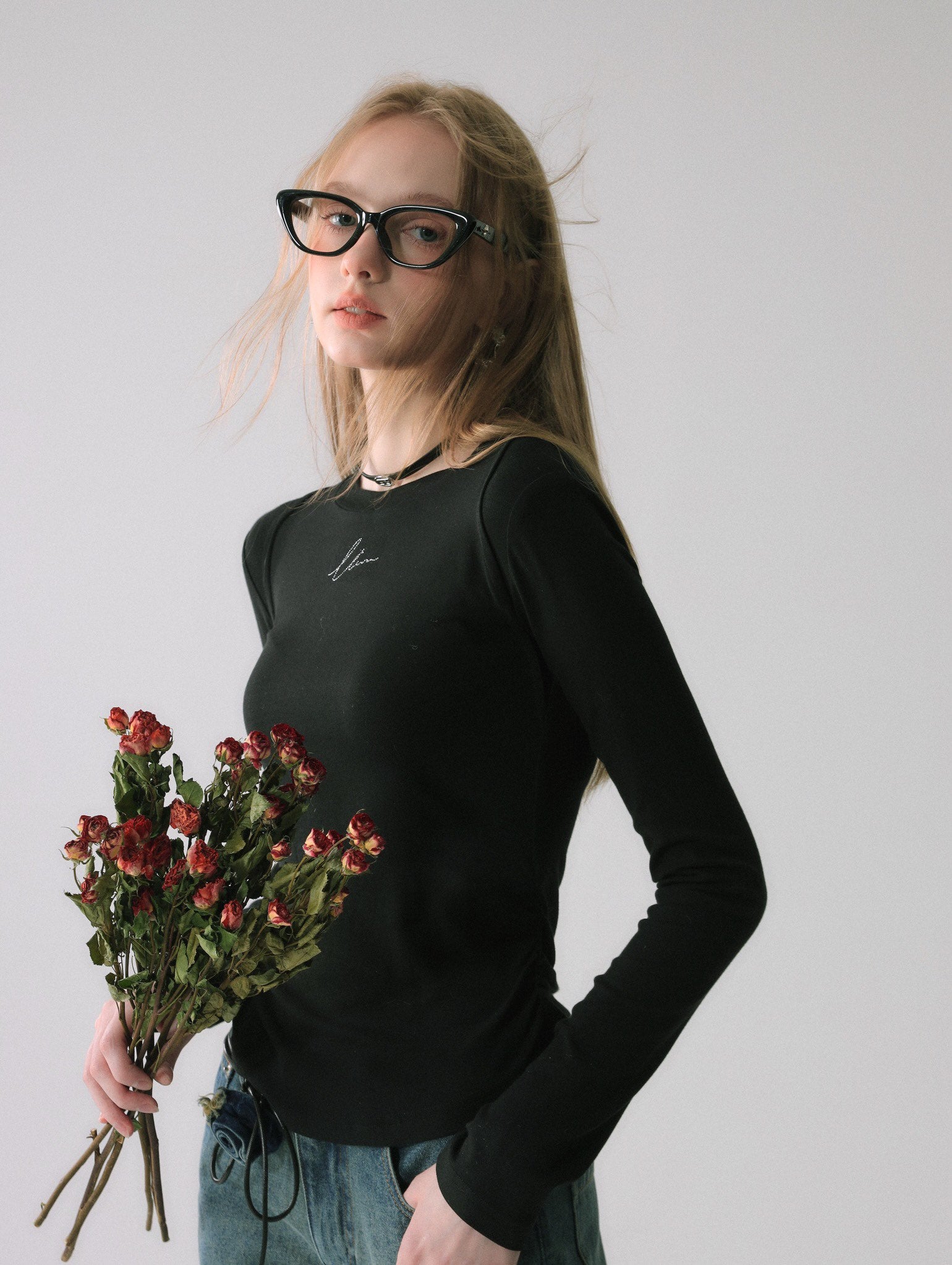 LAFREEDOM SALE Rhinestone Embellished Knit Top（3 colors）