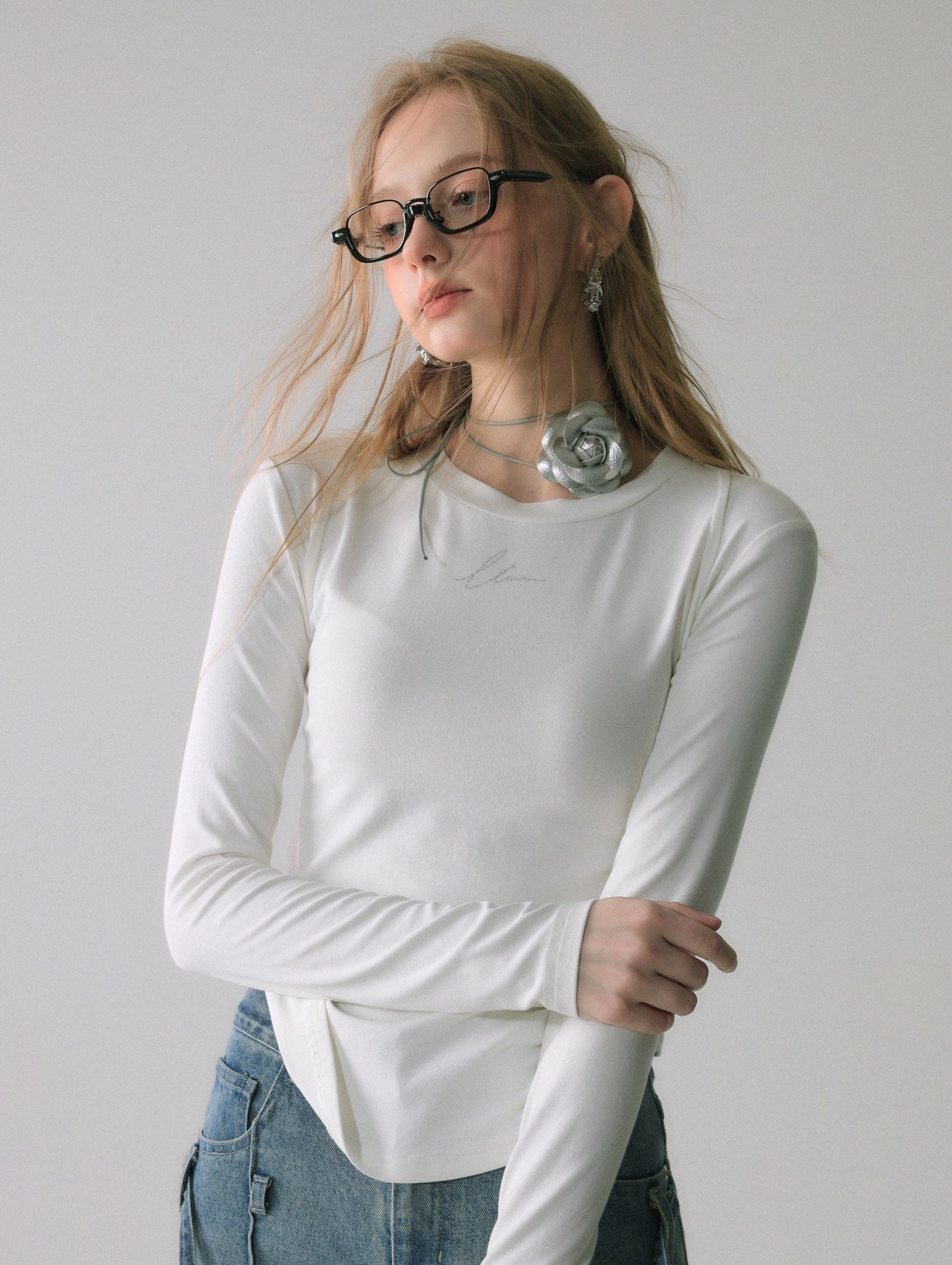 LAFREEDOM SALE Rhinestone Embellished Knit Top（3 colors）