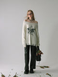 LA FREEDOM Butterfly Irregular Edges Sweater（two colors）