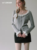 LA FREEDOM Flower knitted cardigan top