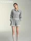 SOMESOWE Lace Hooded Cardigan Or Shorts Set（Separate）