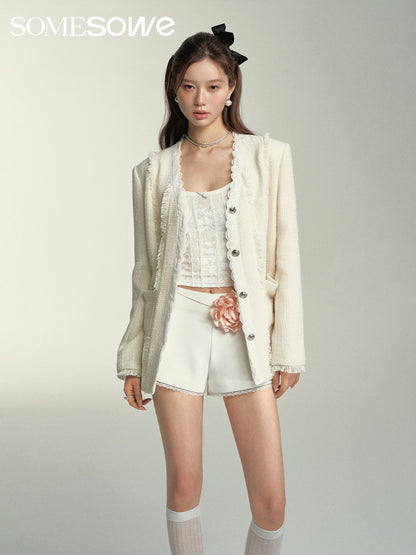 SOMESOWE Lace fringe jacket