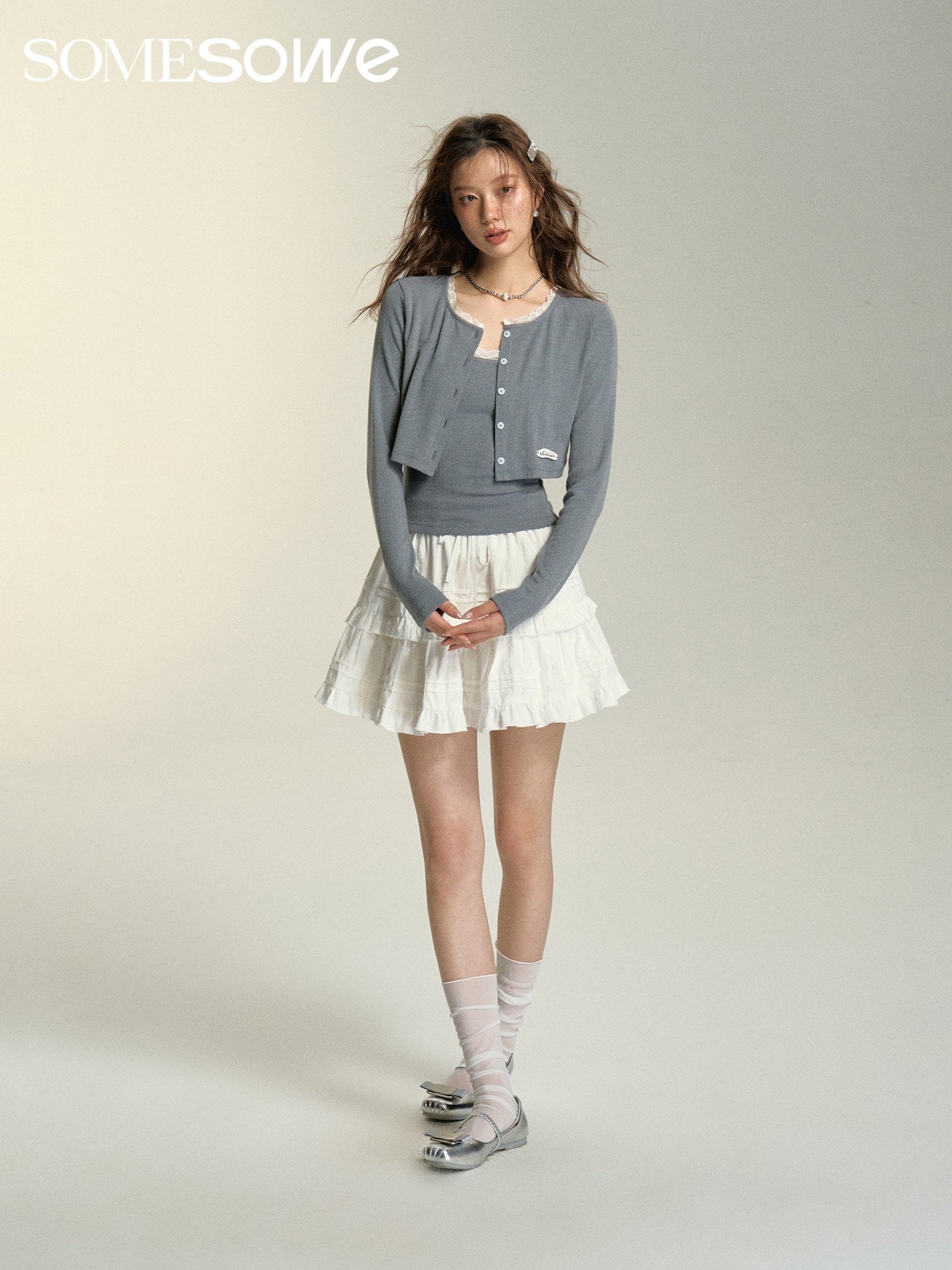 SOMESOWE Lace Knit Set(2color)