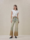 ROCHA ROMA Butterfly knot T-shirt Or Gradient denim jeans