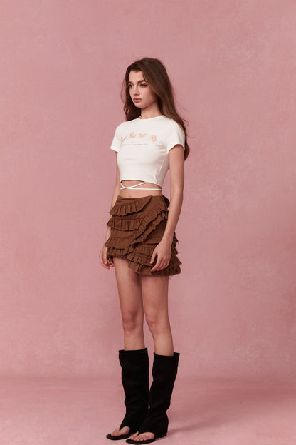 ROCHA ROMA Butterfly print T-Shirt Or Irregular skirt