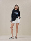 ROCHA ROMA Lace Patchwork Bow T-shirt