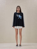 ROCHA ROMA Lace Patchwork Bow T-shirt