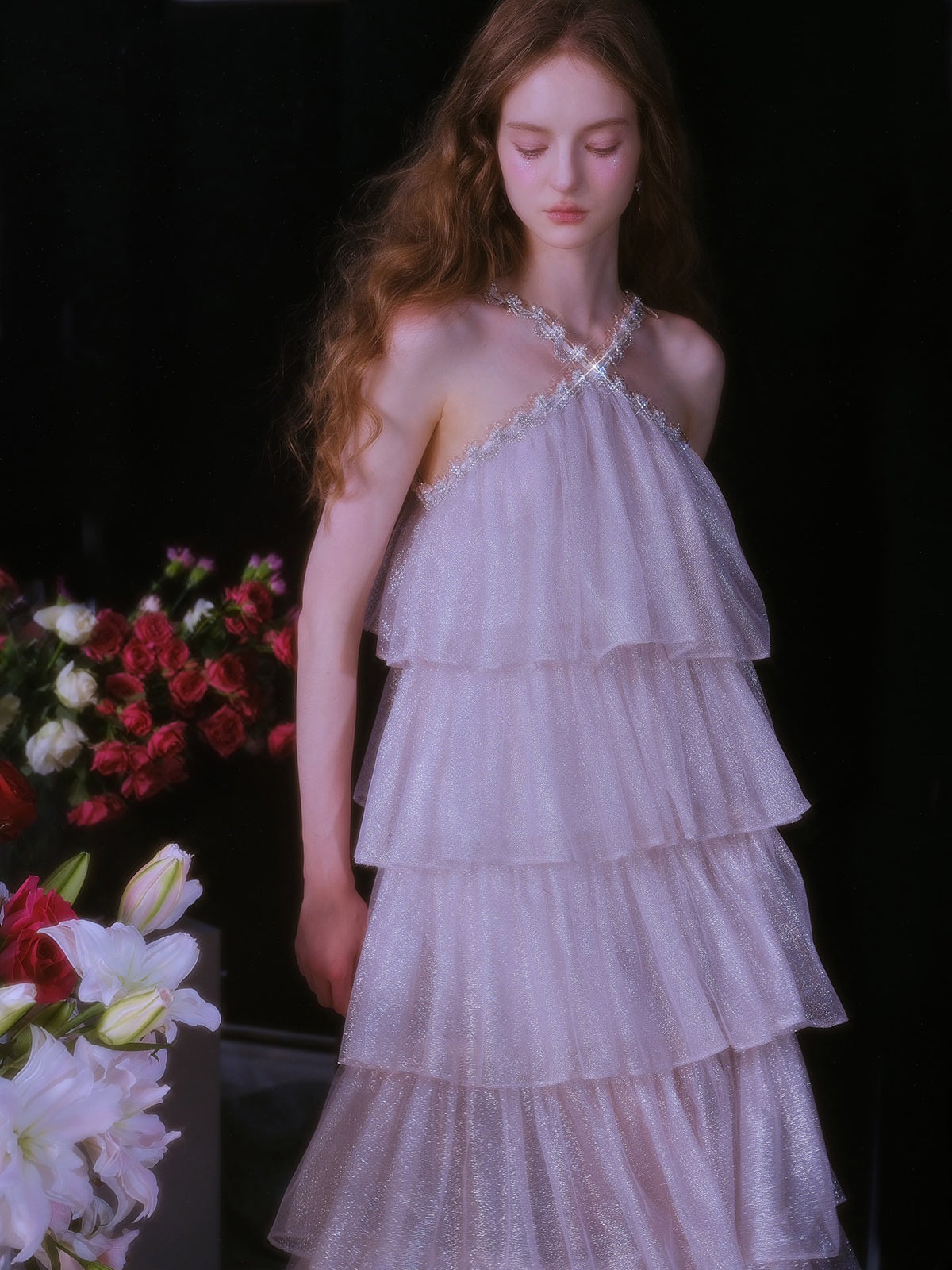 Wardrobes by chen Cake Rhinestone Chain Dress