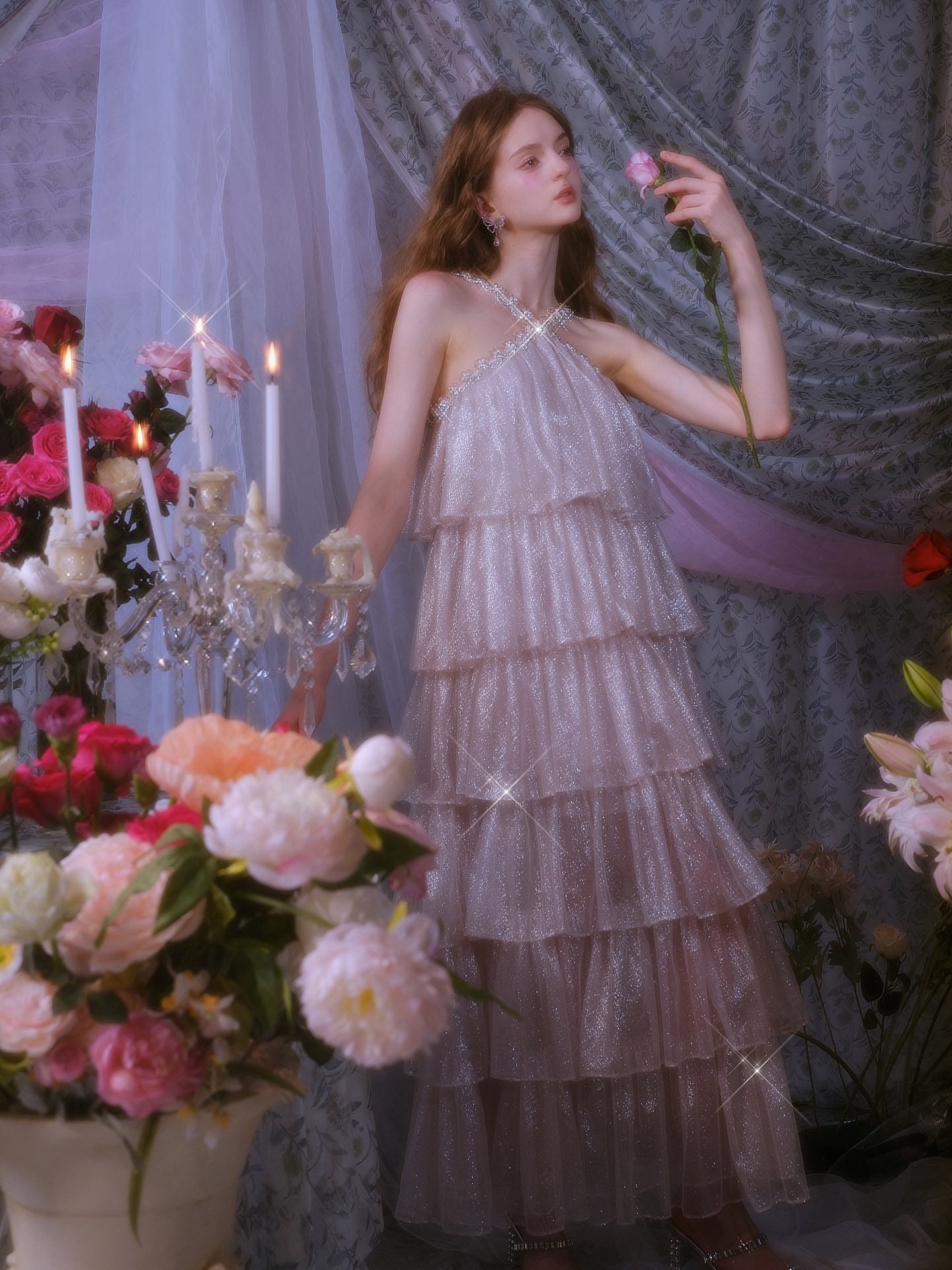 Wardrobes by chen Cake Rhinestone Chain Dress