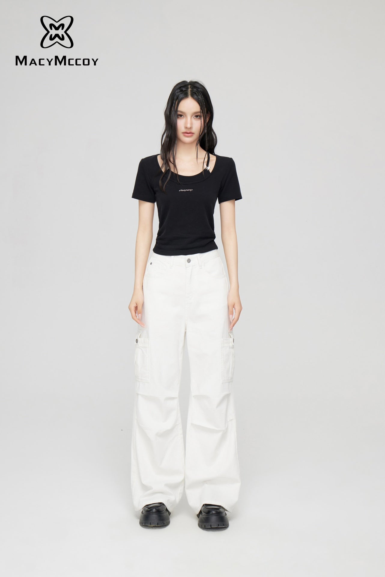 MacyMccoy Two-Piece Hollow Out T-Shirt