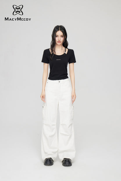 MacyMccoy Two-Piece Hollow Out T-Shirt