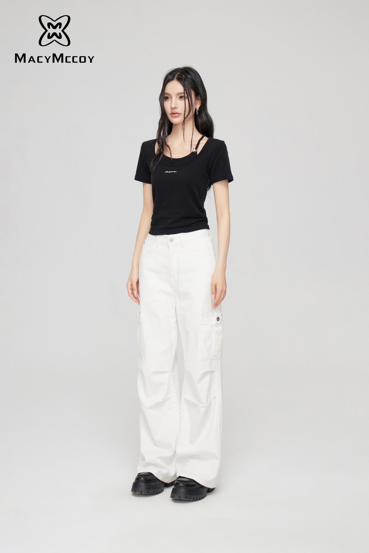 MacyMccoy Two-Piece Hollow Out T-Shirt