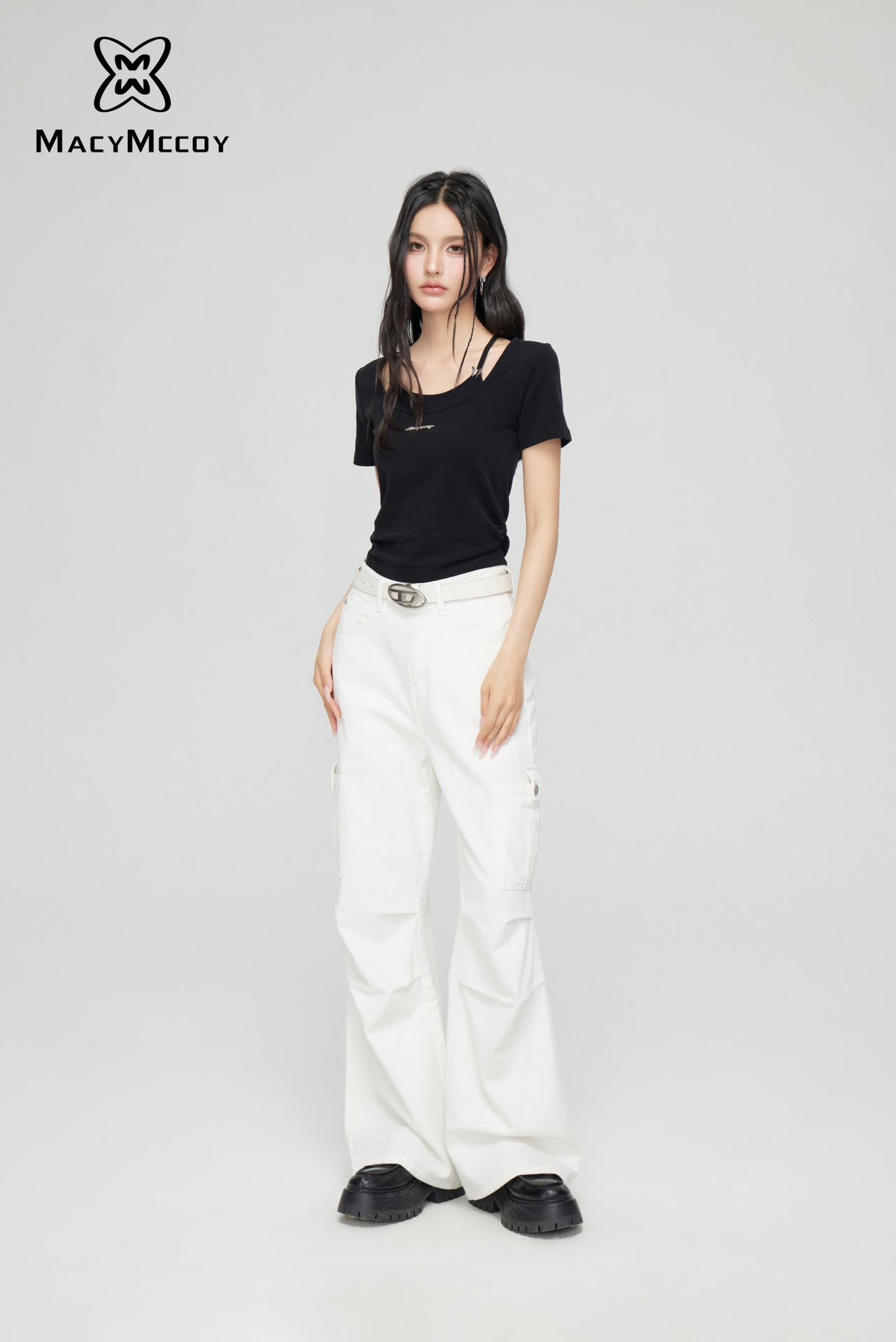 MacyMccoy Two-Piece Hollow Out T-Shirt