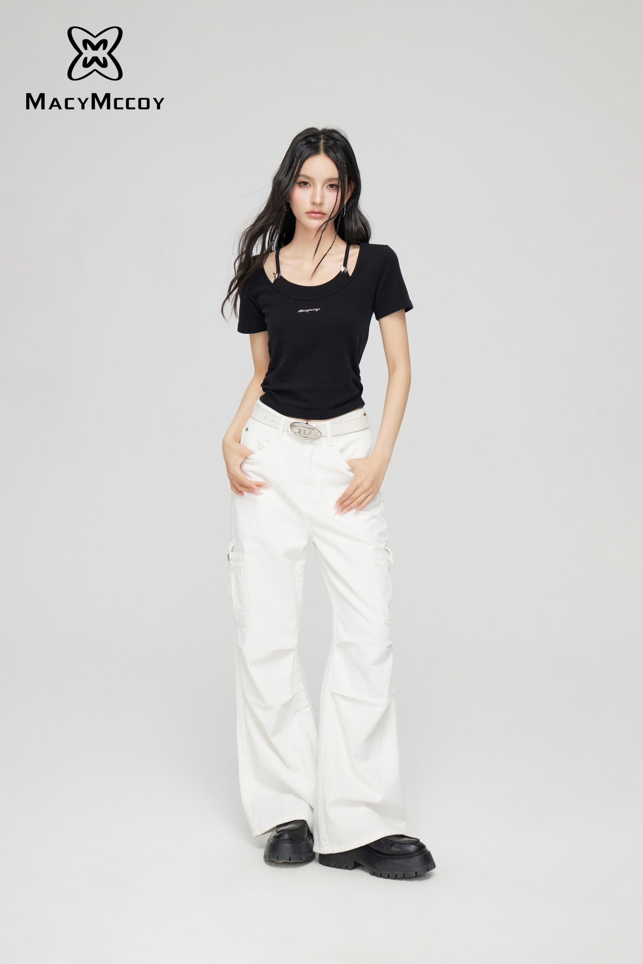 MacyMccoy Two-Piece Hollow Out T-Shirt