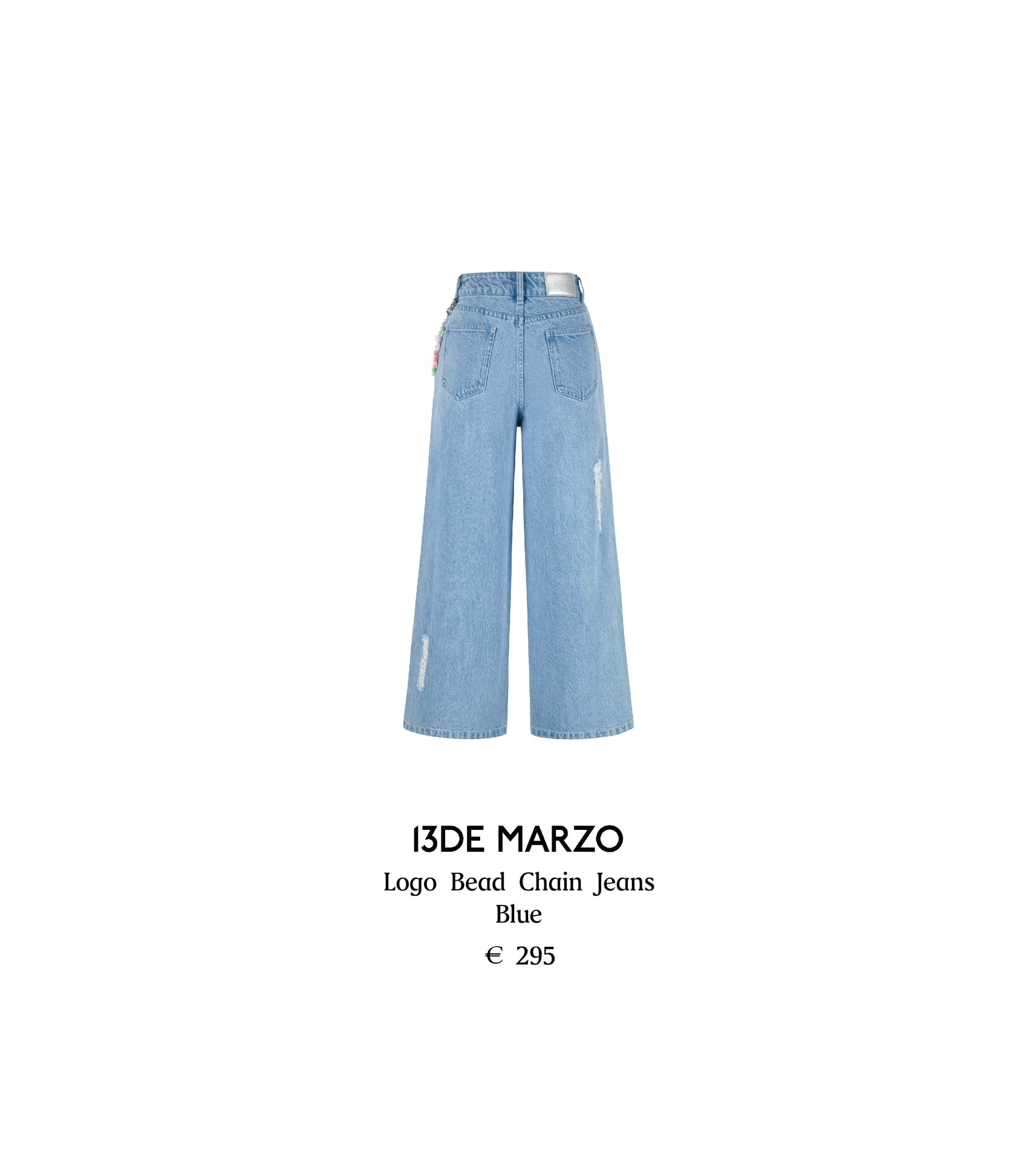 13DE MARZO Logo Bead Chain Jeans