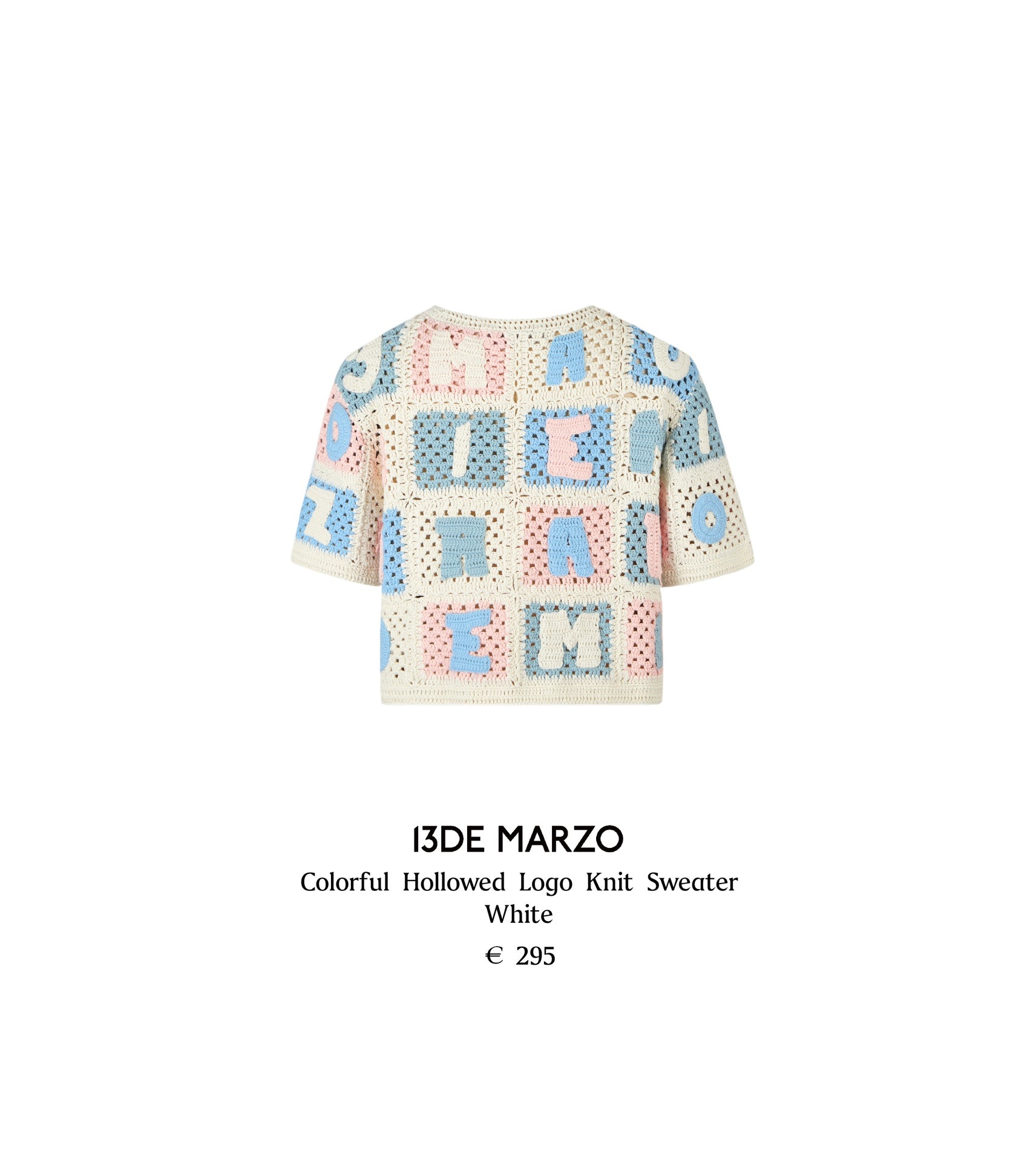 13DE MARZO Colorful Hollowed Logo Knit Sweater