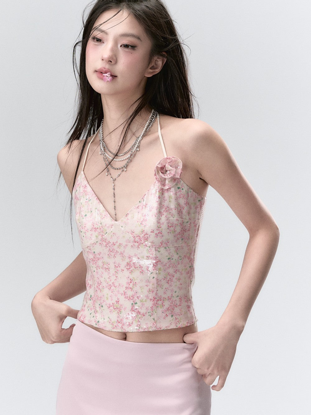 VIA PITTI Rose Slip Top