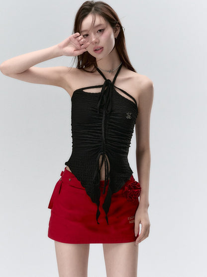 VIA PITTI Drawstring Halter Top(2color)