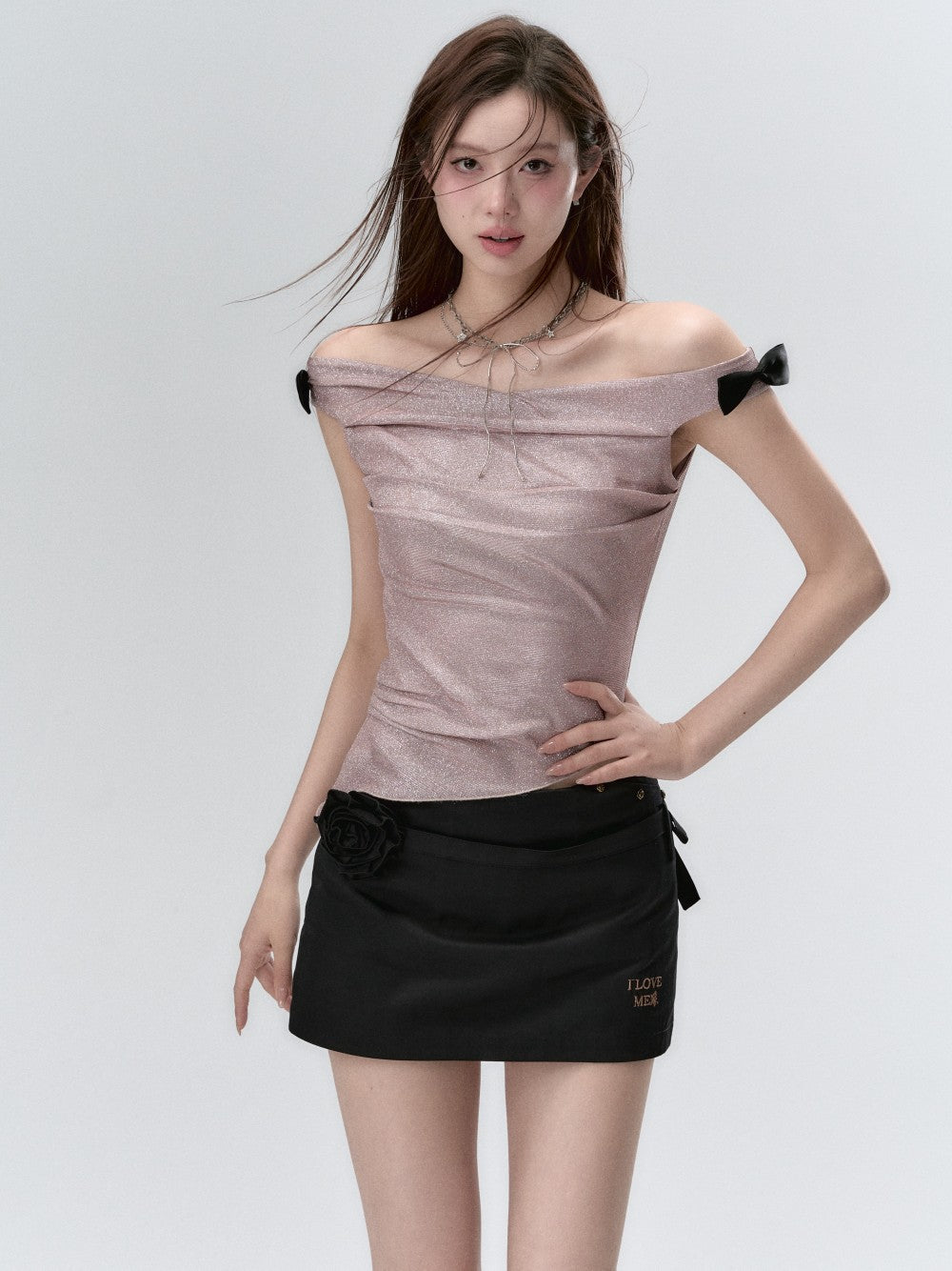 VIA PITTI Mini Rose Skirt(2color)