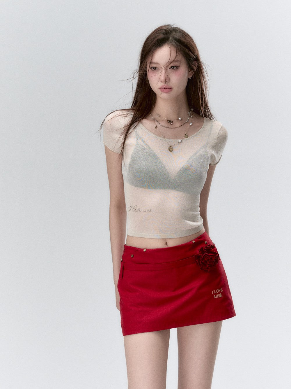 VIA PITTI Mini Rose Skirt(2color)