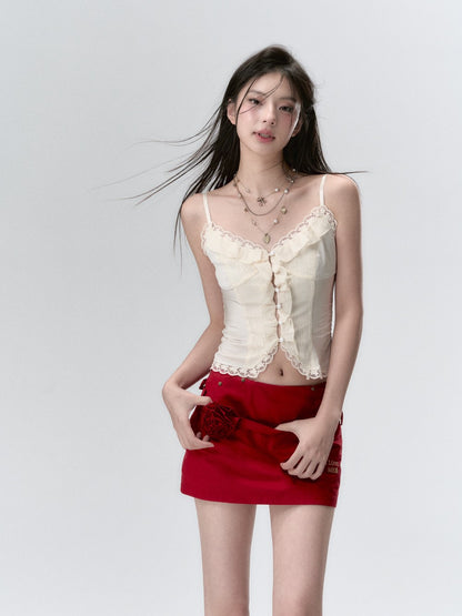 VIA PITTI Lace Slip Top(2color)