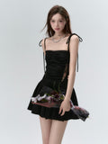 VIA PITTI Lace Bow Mini Dress(2color)