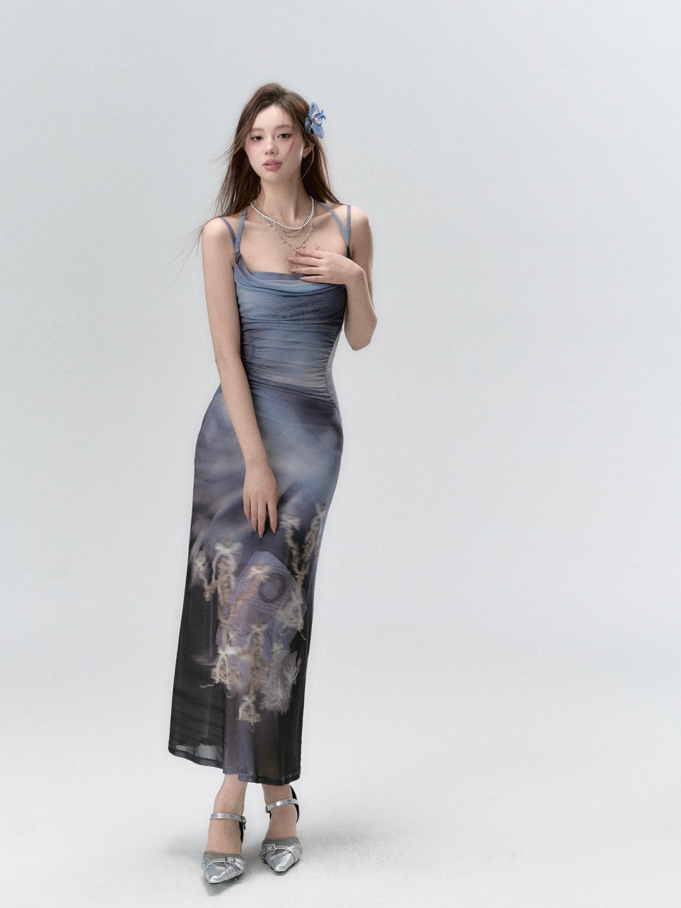 VIA PITTI Printed Midi Dress(2color)