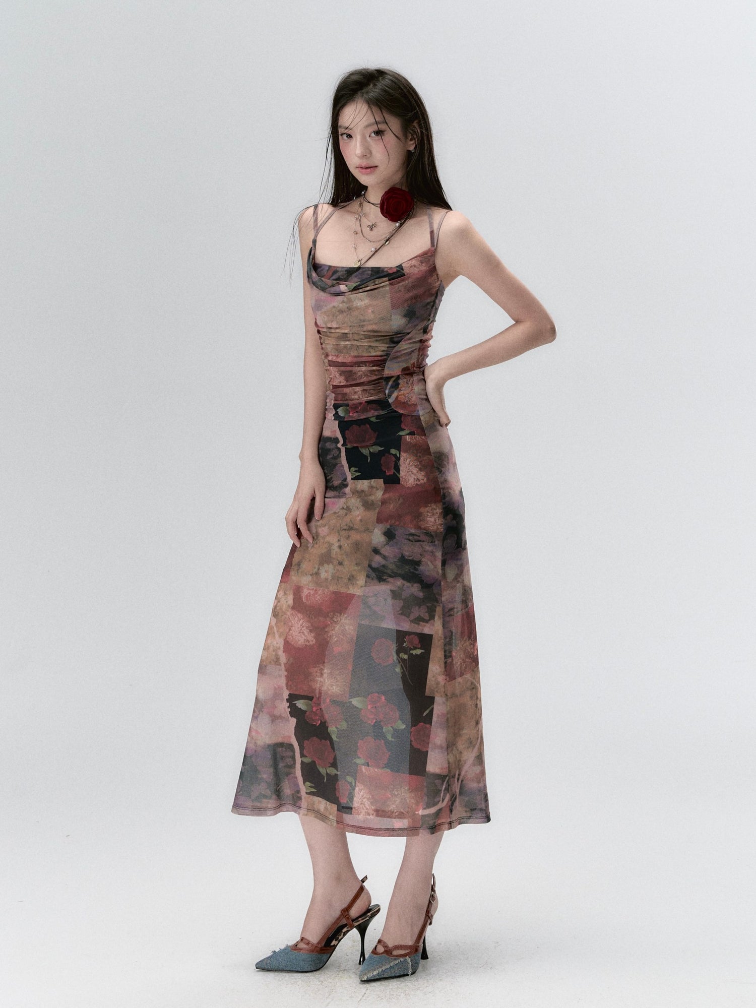 VIA PITTI Printed Midi Dress(2color)