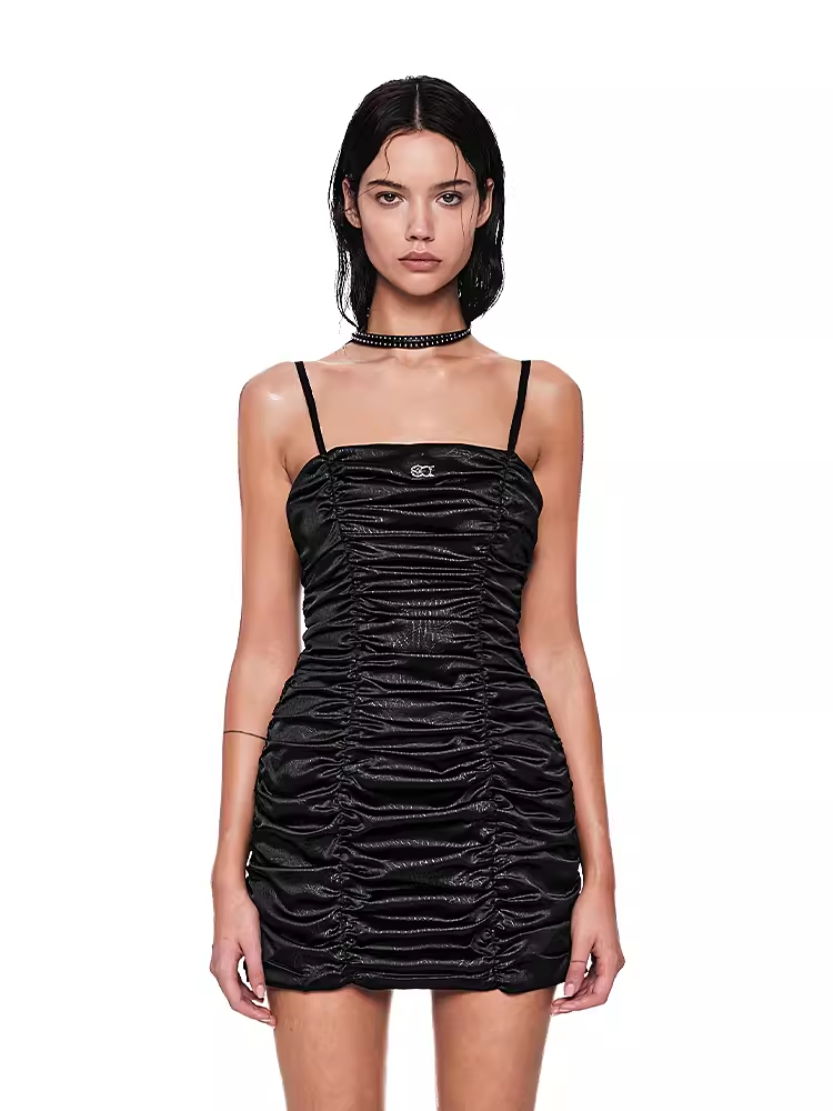 EverArcana Ruched slim-fit spaghetti strap dress