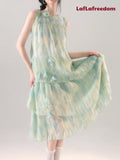 LA FREEDOM Mint Green Gradient Petal Dress