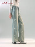 LA FREEDOM Bow Straight-Leg Jeans