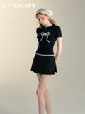 SOMWSOWE Black Bow Shirt