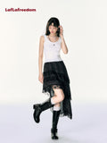 Lafreedom Lace Cut Side Skirt(2color)