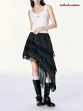 Lafreedom Lace Cut Side Skirt(2color)