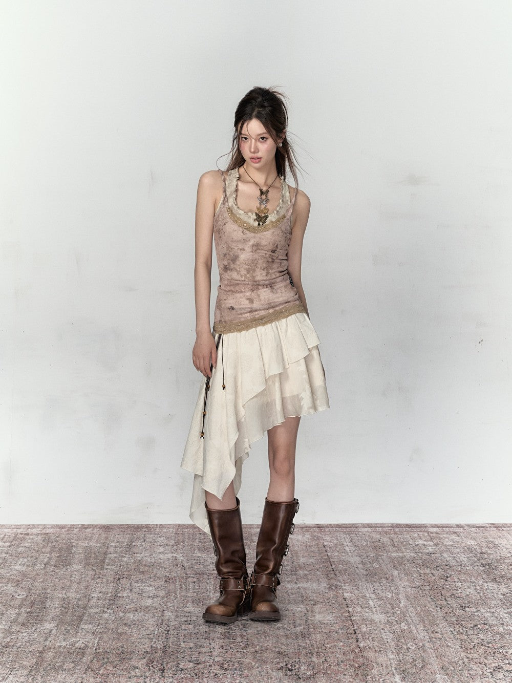 VIA PITTI Lace Two-pieces Top