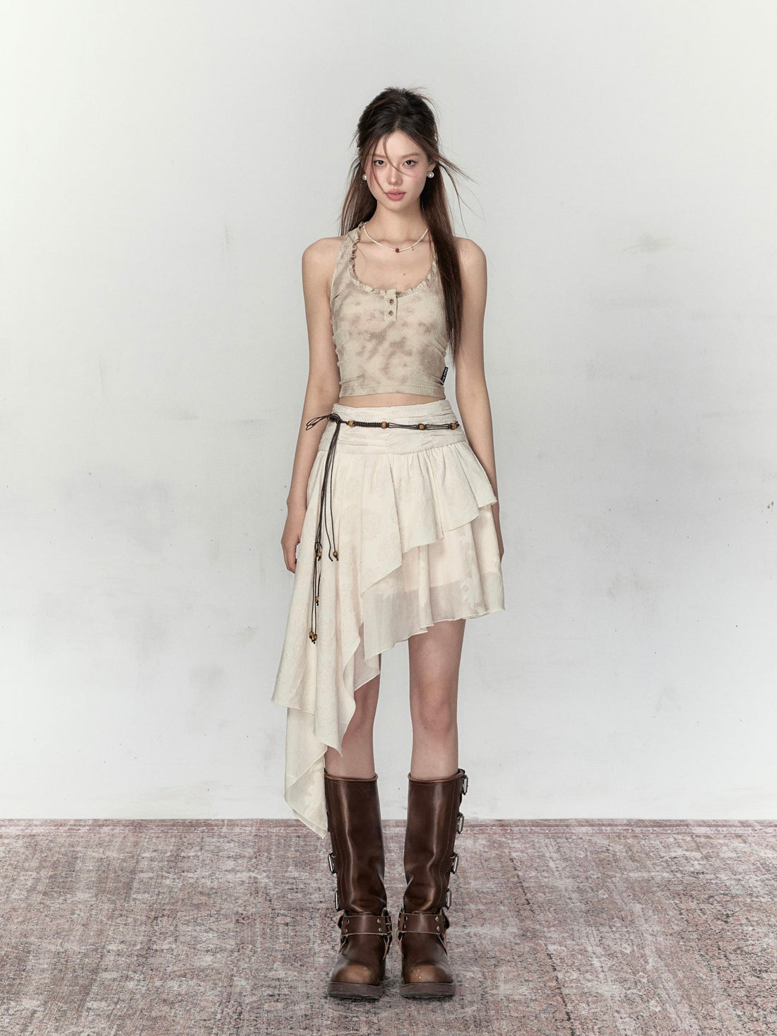 VIA PITTI Sale Cut Line Midi Skirt