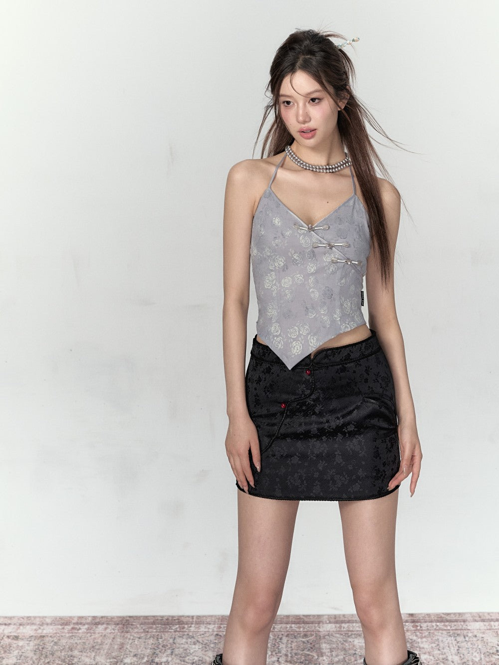 VIA PITTI Neo-Chinese Mini Skirt(2color)