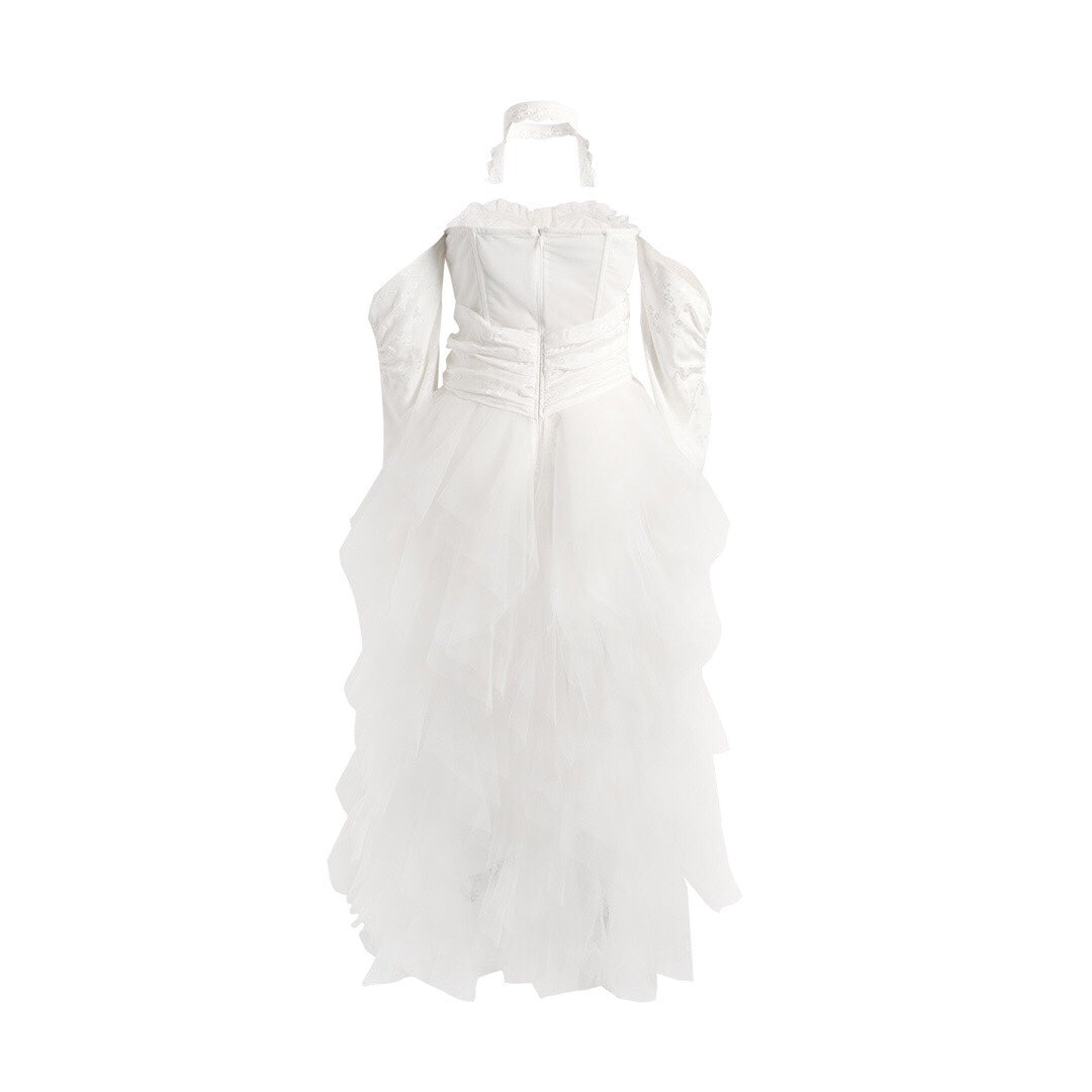 Jean Soo WHITE TAIL GAUZE MIDI DRESS