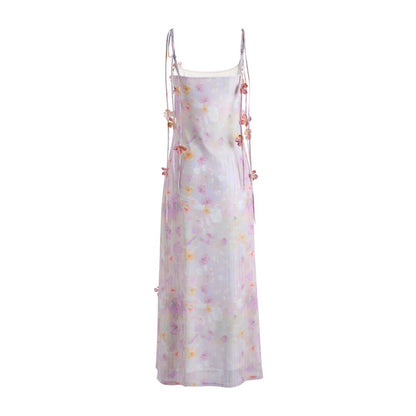 Jean Soo PEACH BLOOMING SLIP MAXI DRESS