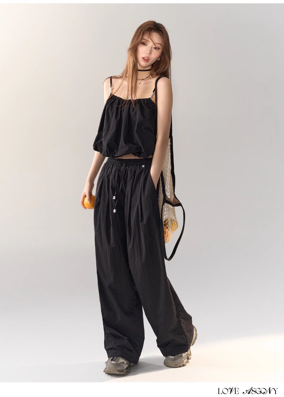 AsGony PEARL LOOSE PANTS(2color)