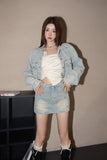 West.Y Cream Tube & Diamante Denim Jacket